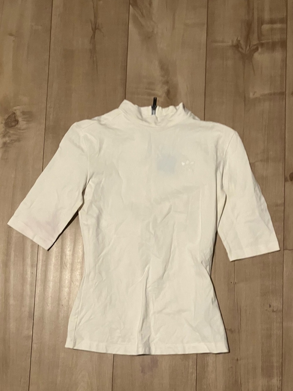 adidas White Women's Short Sleeve Mock Neck Tee